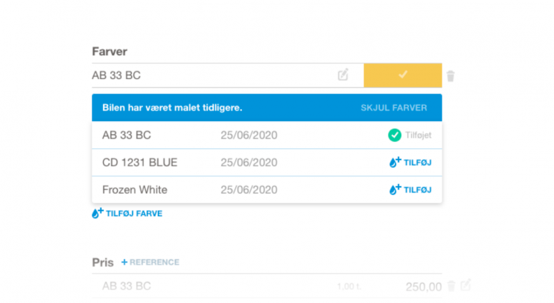 Workflow color history